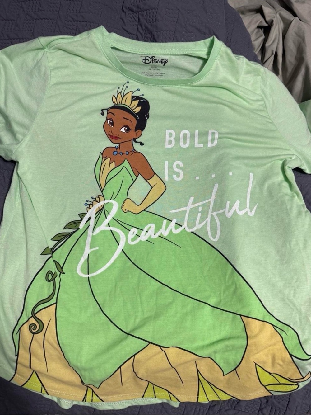 Disney Plus Size Tiana Graphic Tee - Light Green